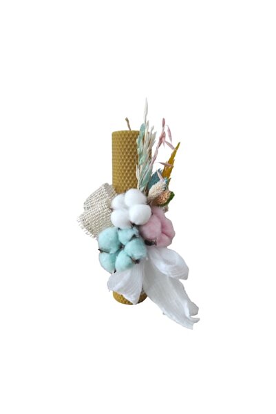 OEM Lumanare de botez din ceara naturala de albine multicolor, 26 cm, Colorart