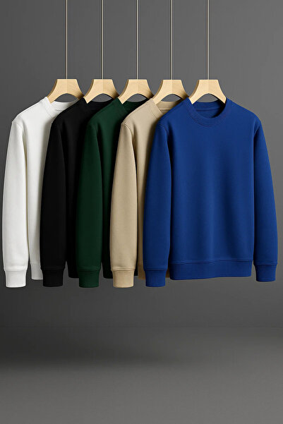 COMBİNE MİCHAİL Men's Basic Oversized Premium 5-Piece Sweater