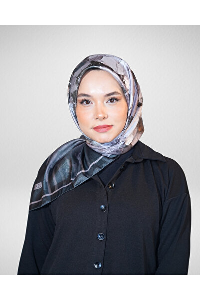 Akel Digital Crystal Scarf Pastel Leaf Pattern