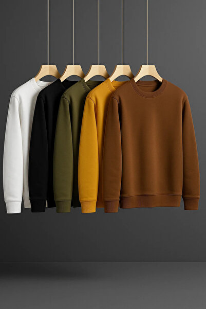 COMBİNE MİCHAİL Men's Basic Oversized Premium 5-Piece Sweater