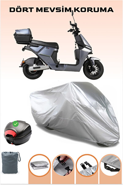 Breen Gri Arka Çanta Uyumlu Arora zr_2 Uyumlu Elektrikli Motosiklet Brandası, 4 Mevsim Koruma