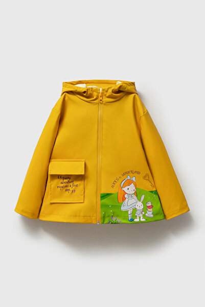 Maya And Luca معطف واق من المطر للفتيات من أليس في بلاد العجائب مطبوع مصنوع م...