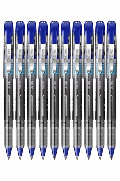 Artlantis Mavi Pilot Kalem SR-68 Roller Pen 10 Adet Scrikss Pilot Kalem 0.7 mm Roller Uçlu Pilot Kalem İnce Uç