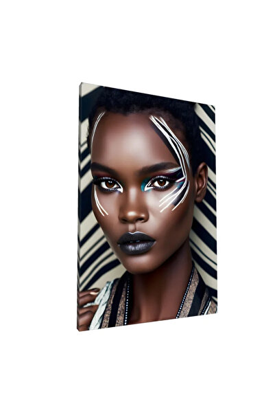 PozaTablou Pictură pe pânză: Portret artistic cu elemente africane 80x120 cm