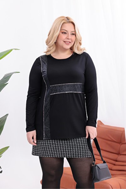 Siyezen Plus Size Stripe Transition Blouse