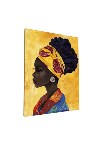 PozaTablou Pictură pe pânză: Portret cultural african în profil 70x90 cm