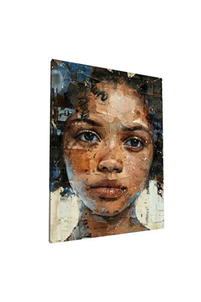 PozaTablou Pictură pe pânză: Portretul unei tinere femei în stil african contemporan 80x110 cm