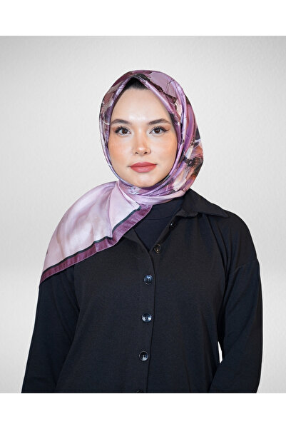 Akel Digital Crystal Scarf Pastel Leaf Pattern