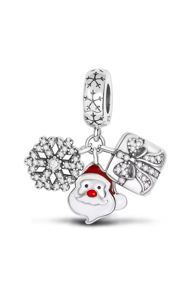 Fubena قلادة على شكل ندفة ثلج، سانتا كلوز، وهدية