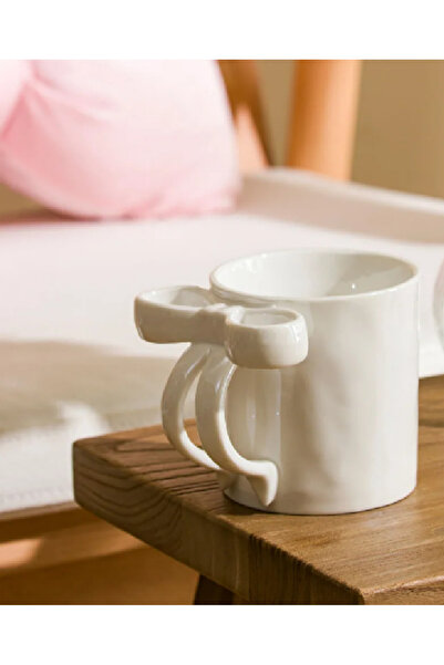 LC Waikiki Lcw Home White Ceramic Mug with Bow Detail 360 ml