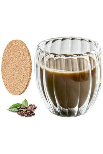 GABOS Pahar din sticlă borosilicată cu pereți dubli, cu nervuri, 250 ml, și s...