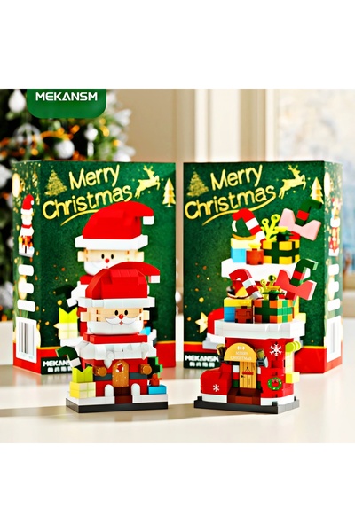 DEK Noel Baba & Hediye Çizmesi Yapı Blokları İkili Set – Christmas Tema Dekor...