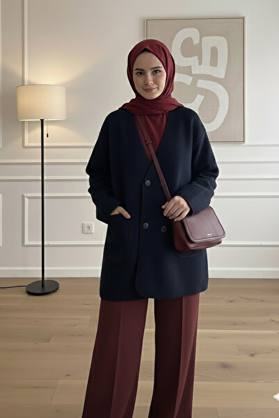 My City 40840 - Stylish Comfortable 4-Button Angora Women's Knitwear Long Cardigan