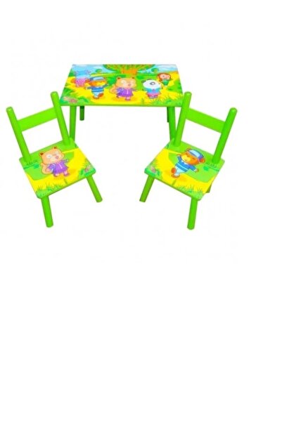 NSP Children's table with 2 chairs, MDF and wood