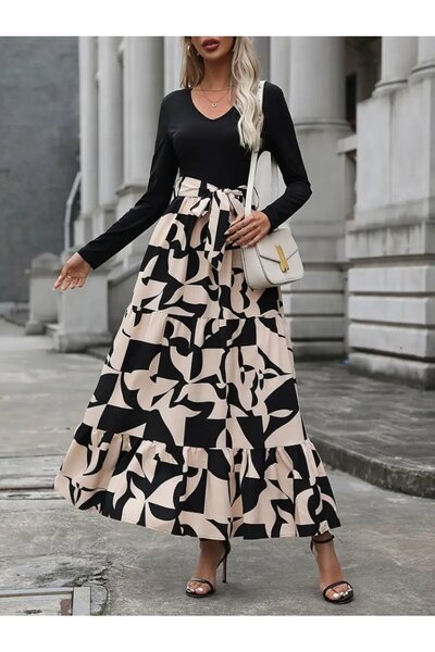 Wear Up Women's Long Sleeve Crew Neck Long Dress