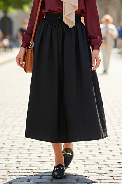 Nuss Parachute Textured Skirt Ns25 8004 Black01