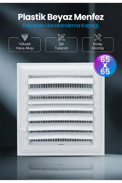 Urfakent 65x65 cm Beyaz Havalandırma Menfezi — Banyo, Tuvalet (WC) — Plastik/...