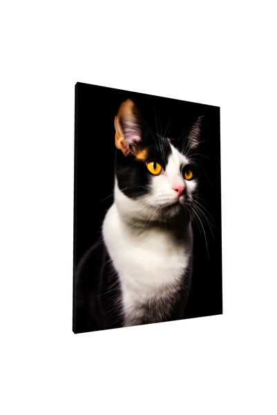 PozaTablou Pictură pe pânză: Portretul unei pisici cu ochi aurii 80x110 cm