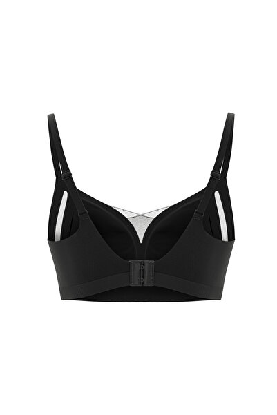 HNX Women's Stitch-Free Laser Cut Tulle Detailed Removable Padded Wire Free Comfort Bra Bralet