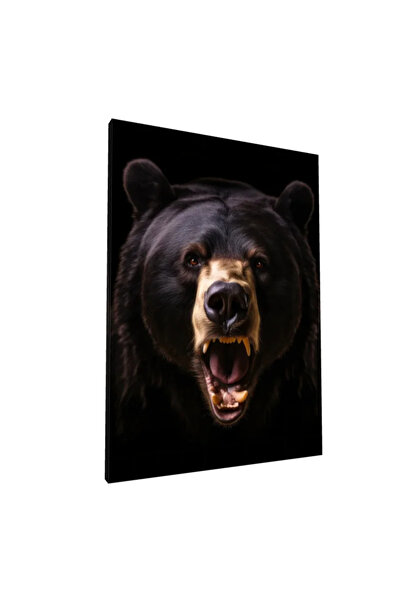 PozaTablou Pictură pe pânză: Portret detaliat în prim-plan al unui urs (50x70 cm)