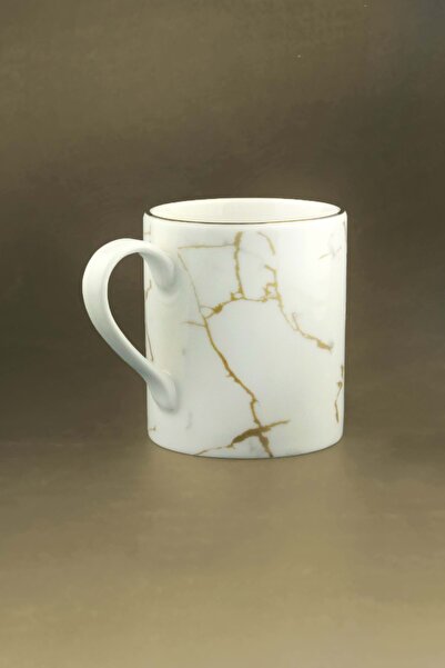 Bursa Porselen Dekor Gold Marble Gold-Plated Porcelain Mug