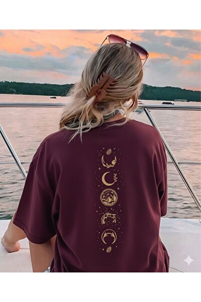 BW Bravely Wear Women's Back Printed T-Shirt (Gold Moon)