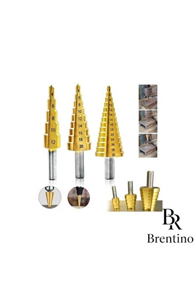 Brentino Kademeli Matkap Ucu Sac Delme Panç Seti, sac, metal ve benzeri malze...