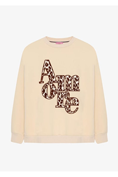 Quzu Amore Baskı Detaylı Sweatshirt