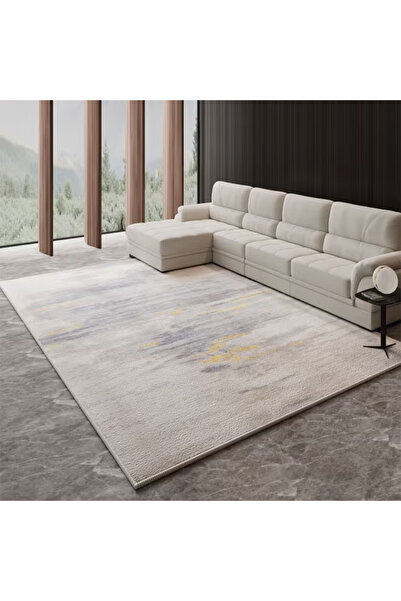 NKX سجادة غرفة معيشة فاخرة من Nordic Light ذات قاعدة بلاستيكية من المخمل الكريستالي مقاس 120 × 160 سم