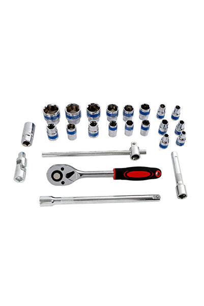 Lawazim Bit Socket Set 24pcs Red Box - Chrome Vanadium Metric SAE Sockets