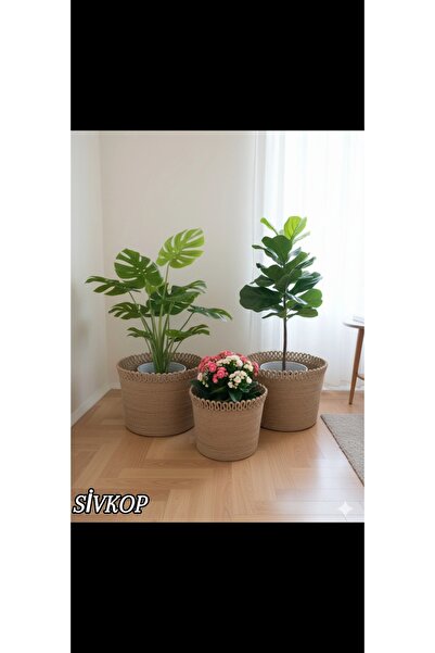 sivkop Dekoratif Saksı saklama sepeti saksı kılıfı. ( 1 ADET FIYATIDIR)