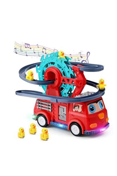 OEM Camion de Pompieri cu Tobogane și Rațe, Jucărie Interactivă cu Lumini și ...