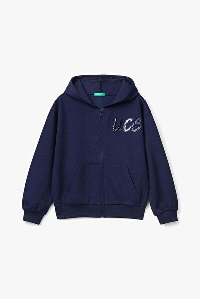 United Colors of Benetton Navy Blue Women'S/Girl's Sweatshirt Model Code: (39M2C504F252)