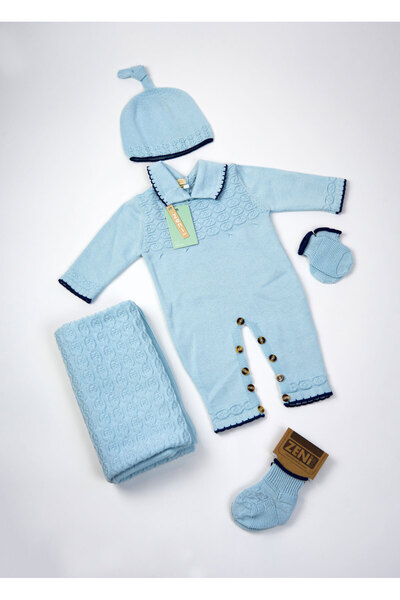 ZENİ BABY Newborn 5-Piece Knitwear Jumpsuit Set