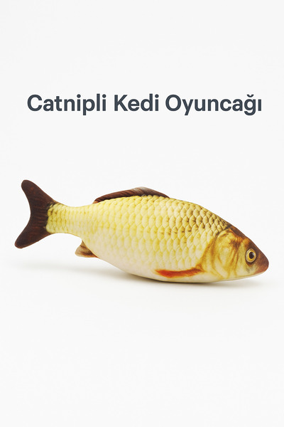 DodoJoy Catnipli Kedi Oyuncağı Balık Peluş Balık Oyuncak Kedi Eğlence Oyuncağ...