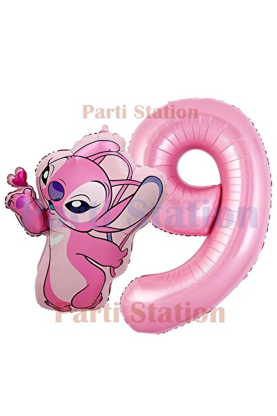 Parti Station Lilo Stitch and Angel Concept 9Th Birthday Balloon Set