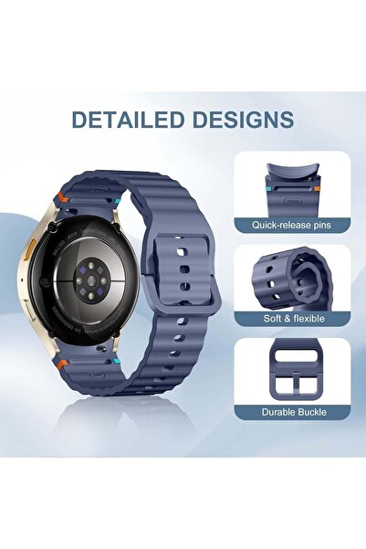 Upeak Sport Strap Compatible with Samsung Galaxy Watch 7/6/5/4 40/44mm - 20mm Soft Silicone Band