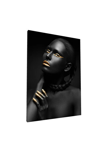 PozaTablou Portret artistic cu accente aurii - Pânză 80x110 cm