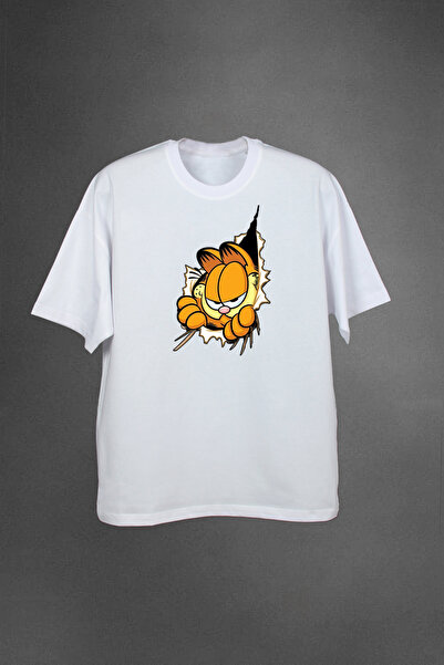 California ST 100% Cotton Custom Design Garfield Printed Men's Oversized T-Shirt