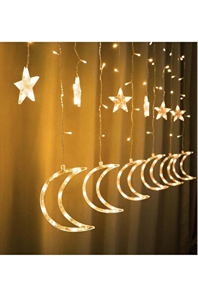 Toybox زينة رمضان معلقة على شكل قمر ونجوم، إضاءة ليلية LED لتزيين المنزل في ر...