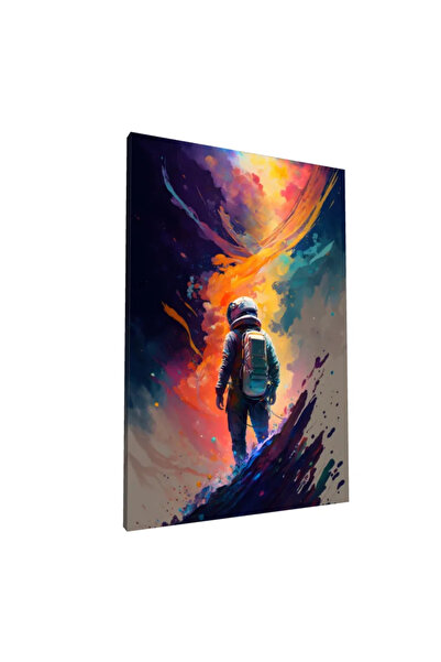 PozaTablou Tablou pe pânză - Explorator spațial într-un vârtej de culori (70x100 cm)