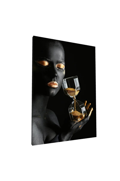 PozaTablou Pânză Portret Artistic cu Clepsidră Aurie (70x100 cm)