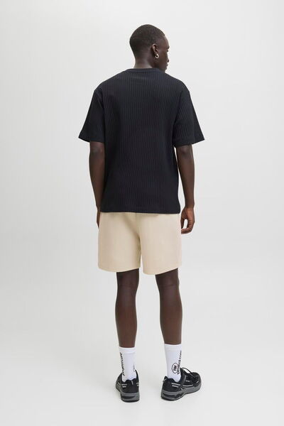 Jack & Jones Bej Erkek Normal Bel Normal Kalıp Sweat Şort 12273304_JPSTGORDON FUSION SWEAT SH