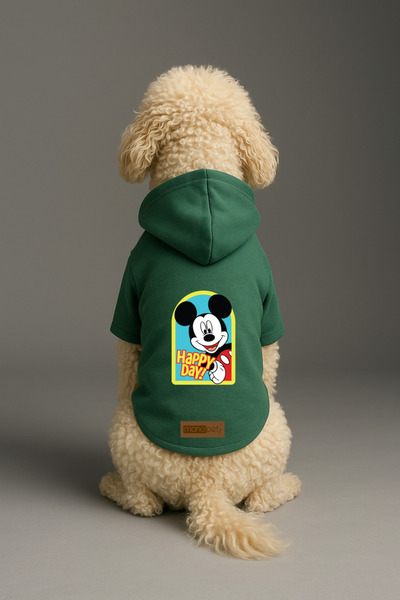 Monopetz Printed Dog and Cat Clothing & Dress with Fleece Inside - Green Colo...