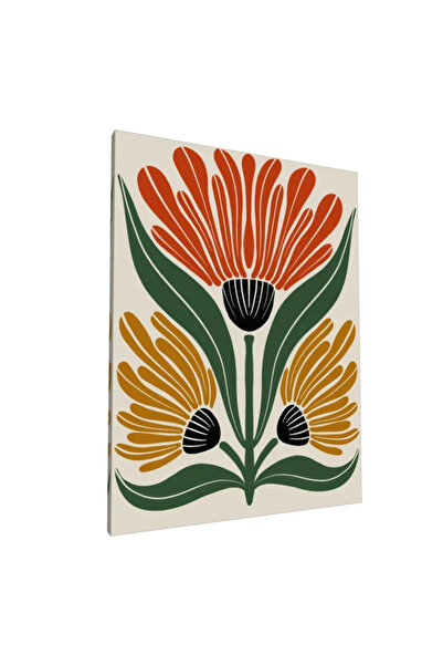 PozaTablou Pictură pe pânză: Flori abstracte în trei culori 80x110 cm