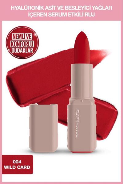 Maybelline New York Serum Etkili Hyalüronik Asit ve Besleyici Yağ İçeren Ruj - 004 Wild Card