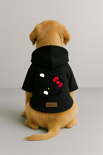Monopetz Printed Dog and Cat Outfit & Dress with Fleece Inside - Black Color ...