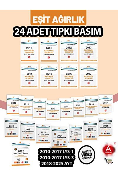 A Yayınları Eşit Ağırlık Tıpkı Basım Seti Çıkmış Sorular 2010-2025 Arası Topl...