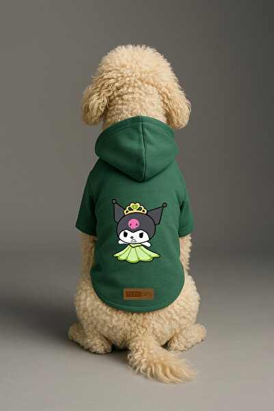 Monopetz Printed Dog and Cat Clothing & Dress with Fleece Inside - Green Colo...