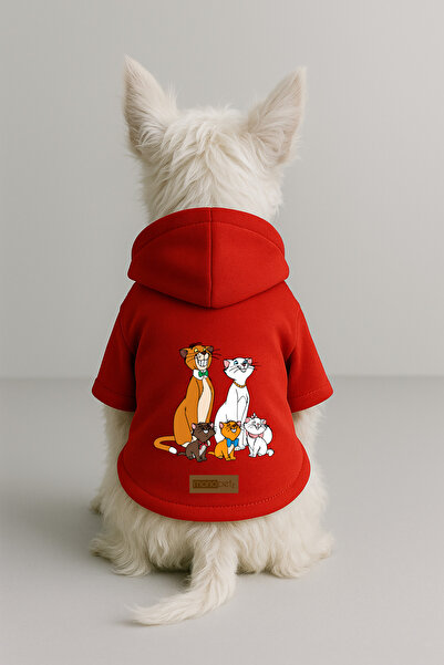 Monopetz Printed Inside Fleece Dog and Cat Clothing & Dress - Red Color K Hoo...